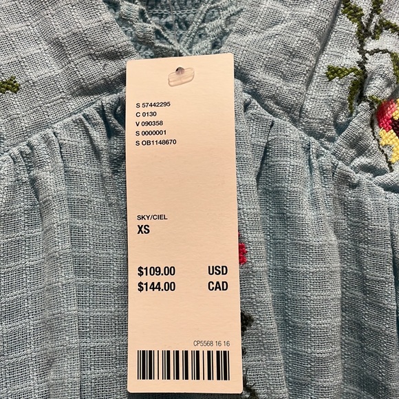 Urban Outfitters Embroidered Blue Dress. Size XS. 100% cotton. - Picture 3 of 3